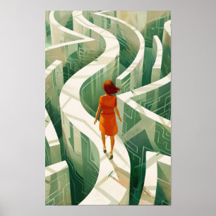 Póster Walking Maze Poster - Diversión y desafiando el ar