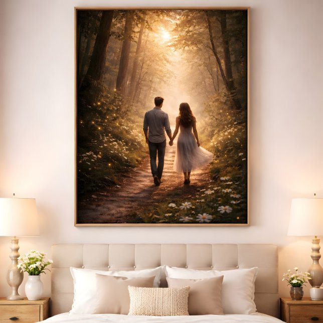Póster Walking Toward Forever (Walking Toward Forever couple holding hands
)
