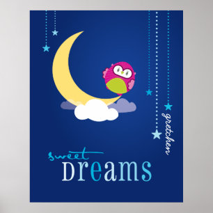 Póster WALL ART :: búho - dulces sueños 1