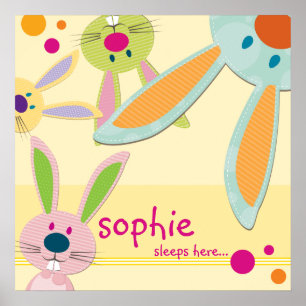 Póster WALL ART :: bunny - peek-a-boo 1
