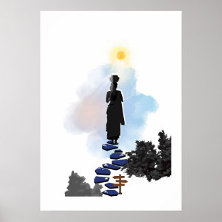 Póster Wall Art- Solitary Girl on the hill