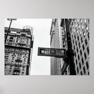 Póster Wall Street Blanco y Negro
