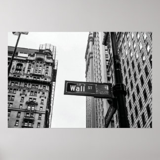 Póster Wall Street Blanco y Negro