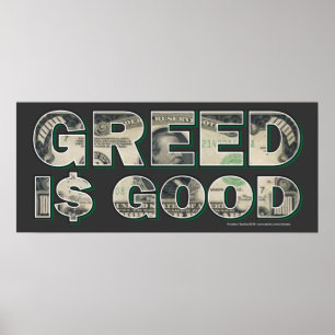 Póster Wall Street/ la codicia es buena