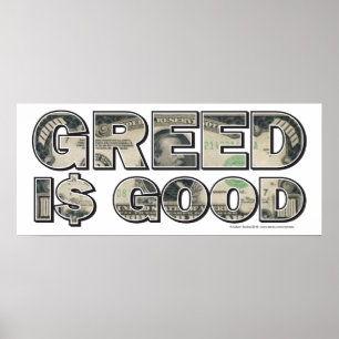Póster Wall Street/ la codicia es buena