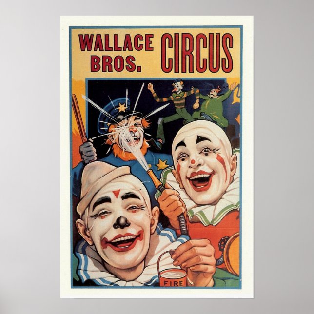 Póster Wallace Bros. Circo vintage (Frente)