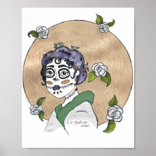 Póster Wallart poster Geisha Halloween