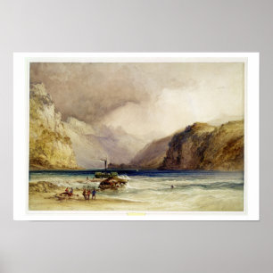 Póster Wallenstadt, de Wesen, Suiza, 1842 (w/c an