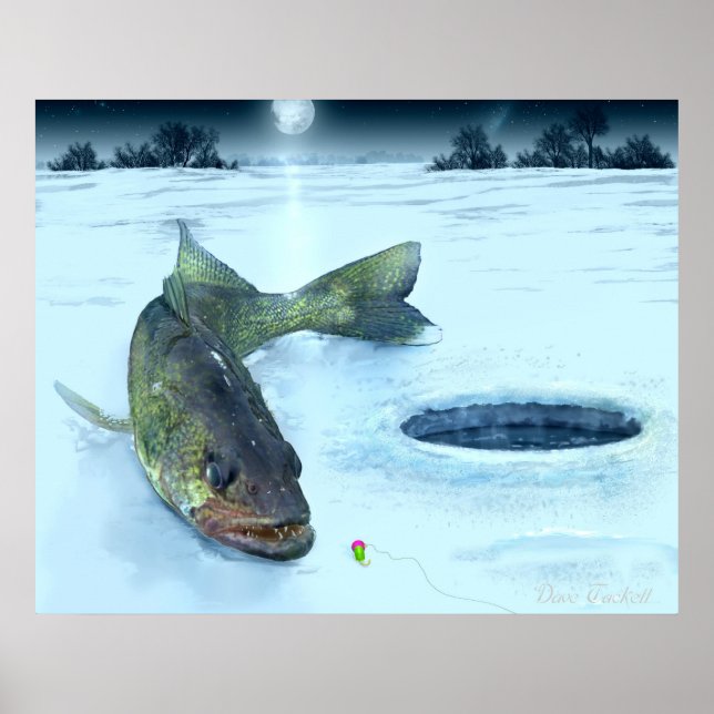 Póster Walleye sobre el hielo (Frente)