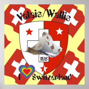 Póster Wallis Valais Schweiz Suisse Poster