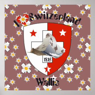 Póster Wallis Valais Schweiz Suisse Poster
