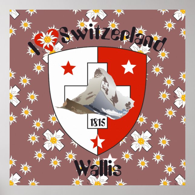 Póster Wallis Valais Schweiz Suisse Poster (Frente)
