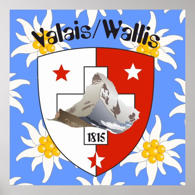 Póster Wallis Valais Schweiz Suisse Poster (Frente)