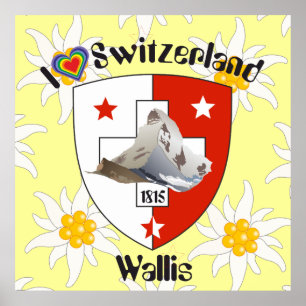 Póster Wallis Valais Schweiz Suisse Poster