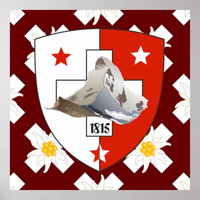 Póster Wallis Valais Schweiz Suisse Poster (Frente)