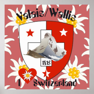 Póster Wallis Valais Schweiz Suisse Poster