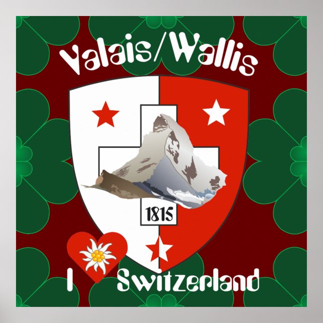 Póster Wallis Valais Schweiz Suisse Poster (Frente)
