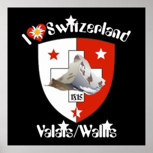 Póster Wallis Valais Schweiz Suisse Poster