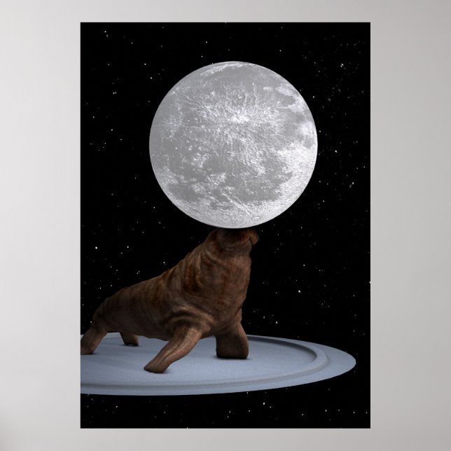 Póster Walrus Balanceando La Luna (Frente)