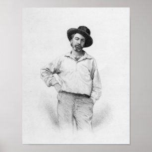 Póster Walt Whitman, frontispiece a las 'hojas de