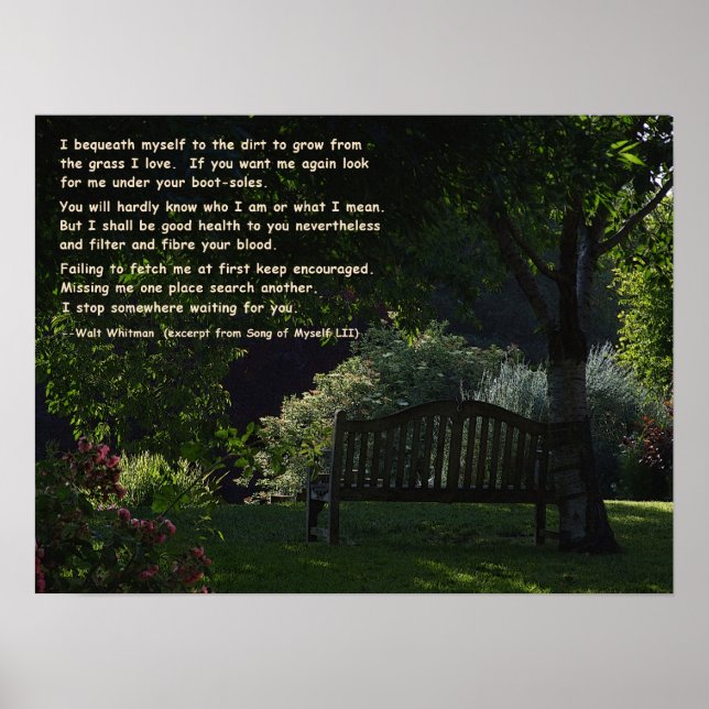 Póster Walt Whitman - Poema (Frente)