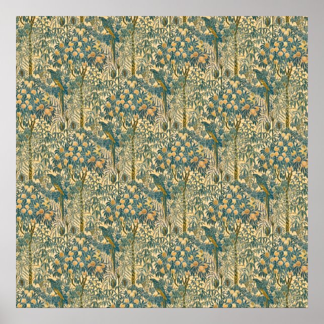 Póster Walter Crane - Patrón de Macaw Art Nouveau de époc (Frente)