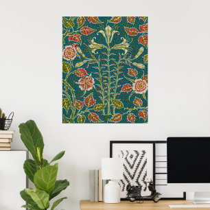 Póster Walter Crane Vintage Lily y Rosa Floral
