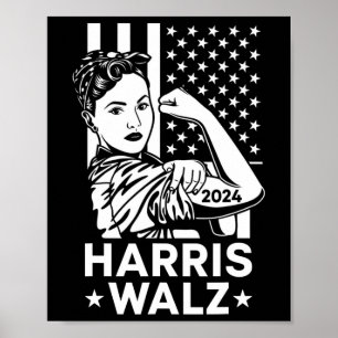 Póster Waltz 2024 Bandera Estadounidense Kamala Harris Ti