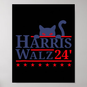 Póster Waltz 2024 Cat Election Kamala Harris Tim Walz 202