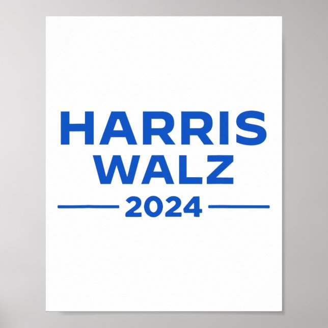 Póster Walz 2024 Bandera estadounidense Kamala Harris (Frente)