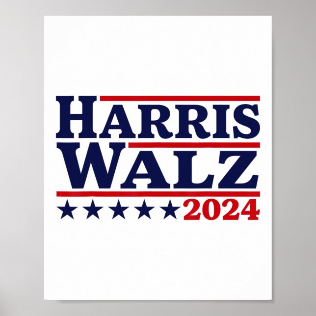 Póster Walz 2024 Elecciones Kamala Harris Tim Waltz 2024  (Frente)