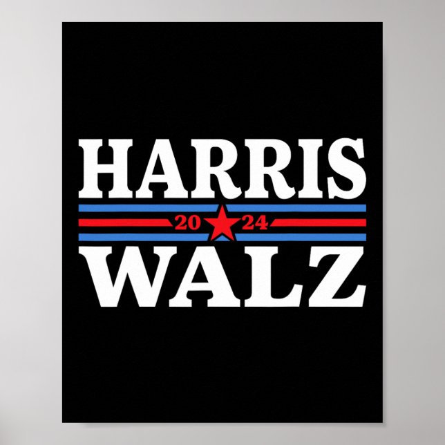 Póster Walz 2024 Elecciones Kamala Harris Tim Waltz 2024  (Frente)