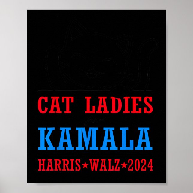 Póster Walz 2024 Elecciones presidenciales Kamala Harris  (Frente)
