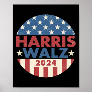 Póster Walz 2024 Kamala Harris 2024 Tim Walz 2024 Usa Fla