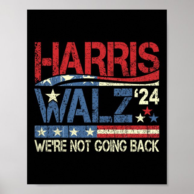 Póster Walz 2024 Kamala Harris 2024 Tim Walz 2024 Usa Fla (Frente)