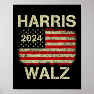 Póster Walz 2024 Kamala Harris 2024 Tim Walz 2024 Usa Fla