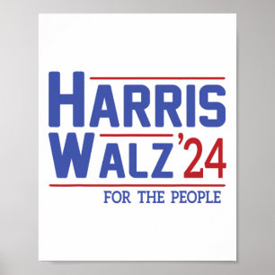 Póster Walz 2024 Presidente Bandera Americana Kamala Harr