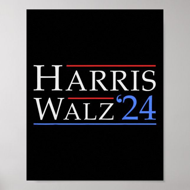 Póster Walz 2024 Salven la democracia 2024 Funny Harri (Frente)