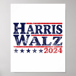 Póster Walz 24 Elecciones Kamala Harris Tim Waltz 24