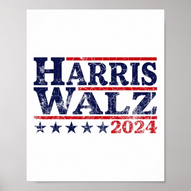 Póster Walz 24 Elecciones Kamala Harris Tim Waltz 24 (Frente)