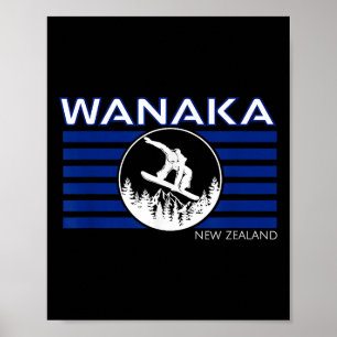 Póster Wanaka Nueva Zelanda Snowboarding Nueva Zelanda