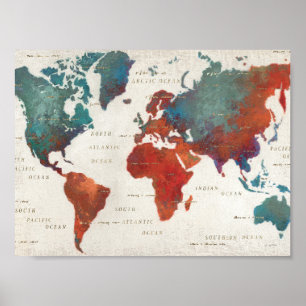 Póster Wander A Menudo, Wander Siempre Mapa Con Cita