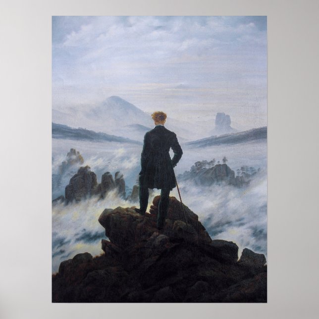 Póster Wanderer Above the Sea of Fog – Friedrich (Frente)