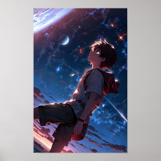 Póster Wanderer of the Stars - Epic Anime Space Poster