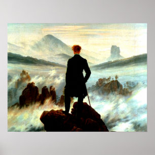 Póster Wanderer Sobre El Mar De La Niebla Por Caspar Davi