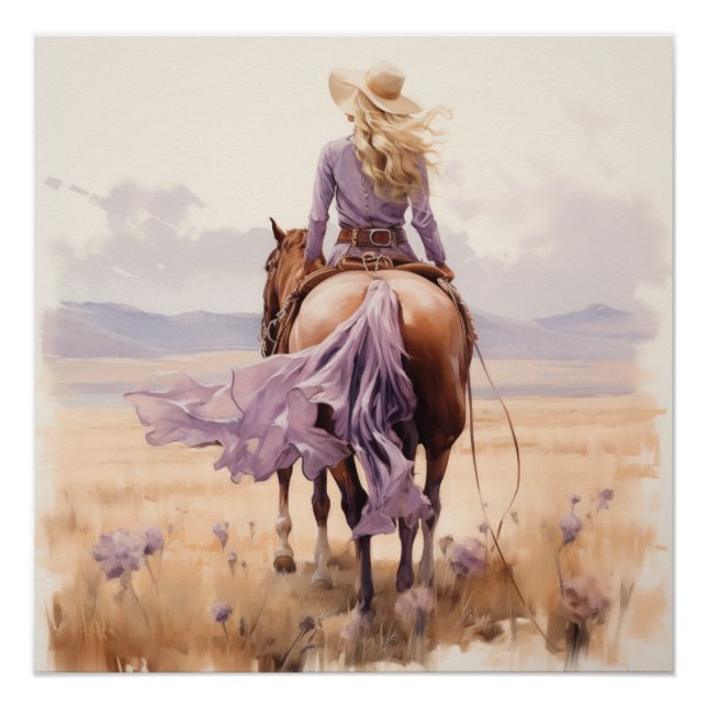 Póster Wandering Westward: Cowgirl Wall Art (Anverso)