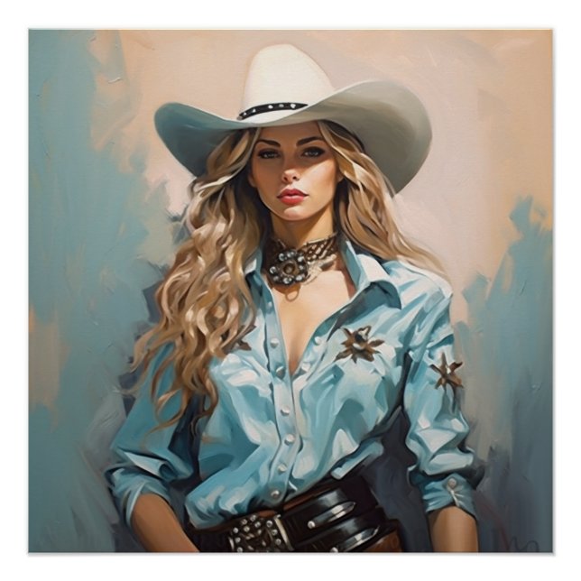 Póster Wandering Westward: Cowgirl Wall Art (Anverso)