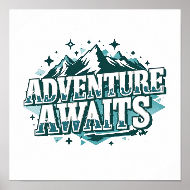 Póster Wanderlust and Travel Quote with Pine Trees (Frente)