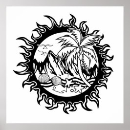 Póster Wanderlust Explorando lugares tropicales