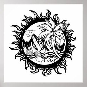 Póster Wanderlust Explorando lugares tropicales